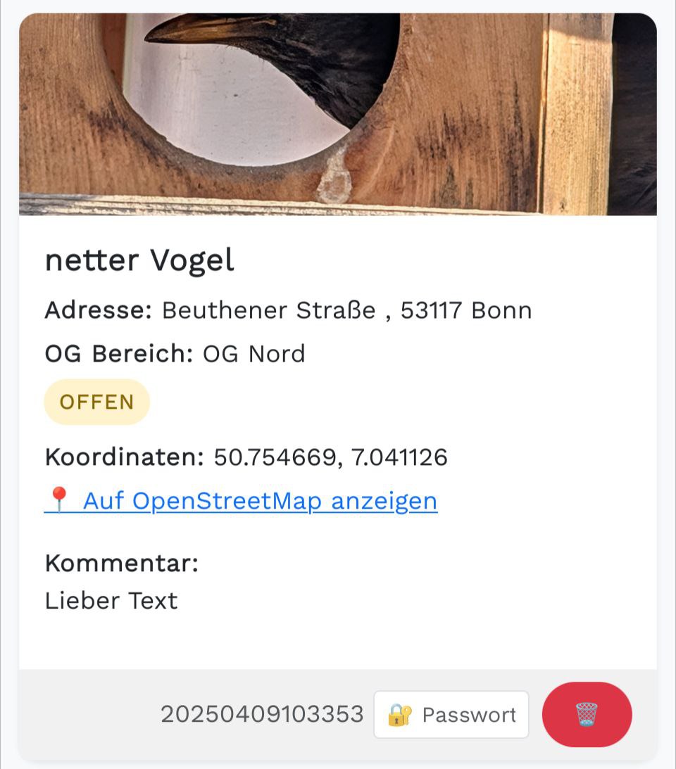 Erfolgsnachricht Screenshot